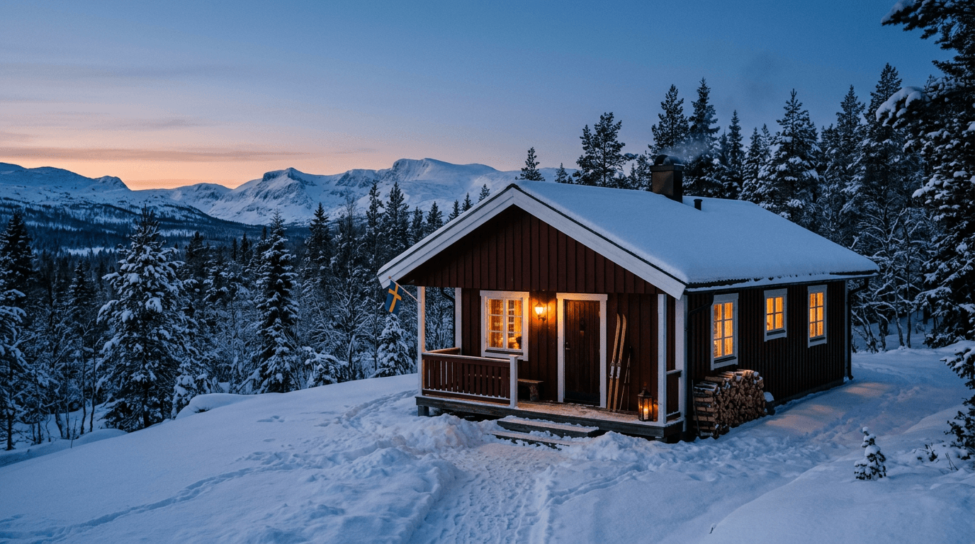 Vackert fritidsboende i naturen